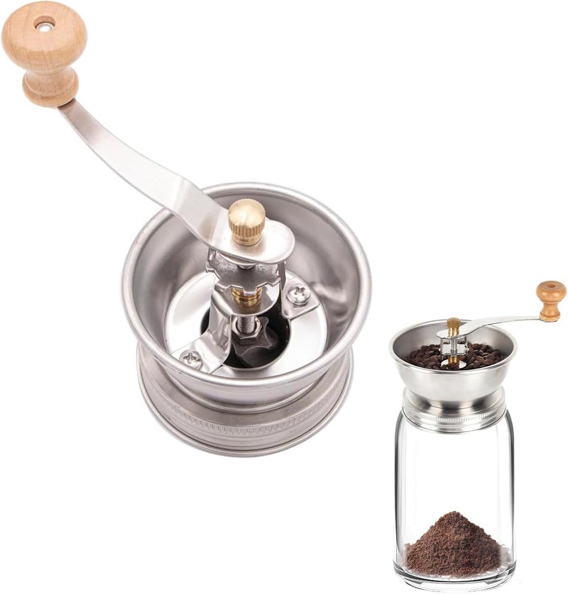 diatomiteco Mason Jar Coffee Grinder, Manual Coffee Grinder Lid Attachment for Regular Mouth Mason Jars, Stainless Steel Mason Jar Lid and Ceramic Burr, Ideal for Camping & Home Barista - Image 1